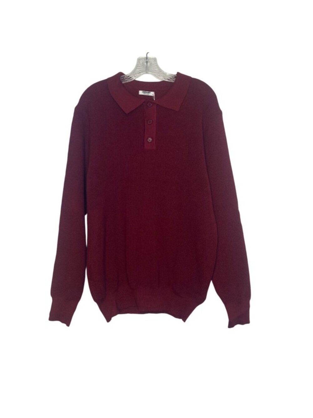 Coofandy Long Sleeve Knit Sweater Mens Medium Burgundy New Casual